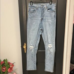 Levi’s Light Blue Distressed Wedgie Straight Jeans